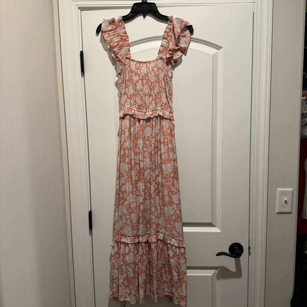 By The River Flowy Pink Floral Maxi Dress